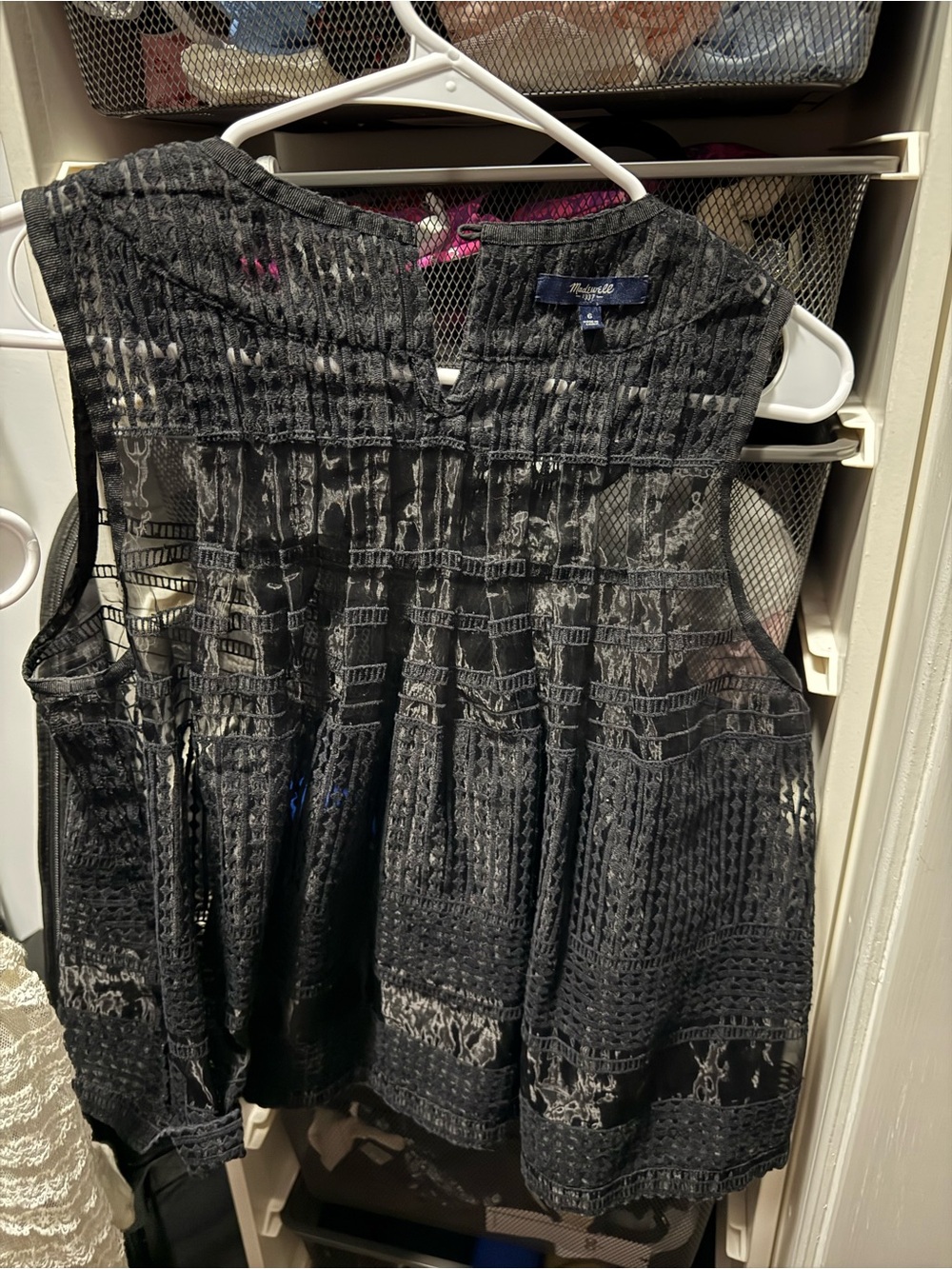 Madewell Black Crochet Lace Tank Top